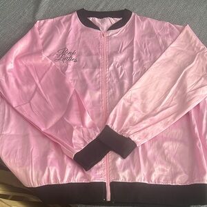 Pink Ladies Light Bomber Jacket - Pink with Black Trim